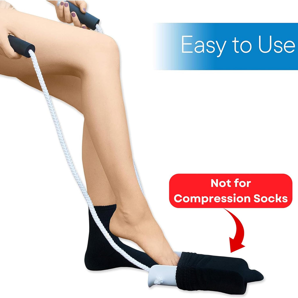 Deluxe Sock Aid - Socks Helper with Foam Handles for Regular Socks