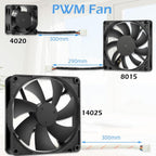 40mm x 20mm 4-Pin PWM 12V PC Cooling Fan 2-Pack