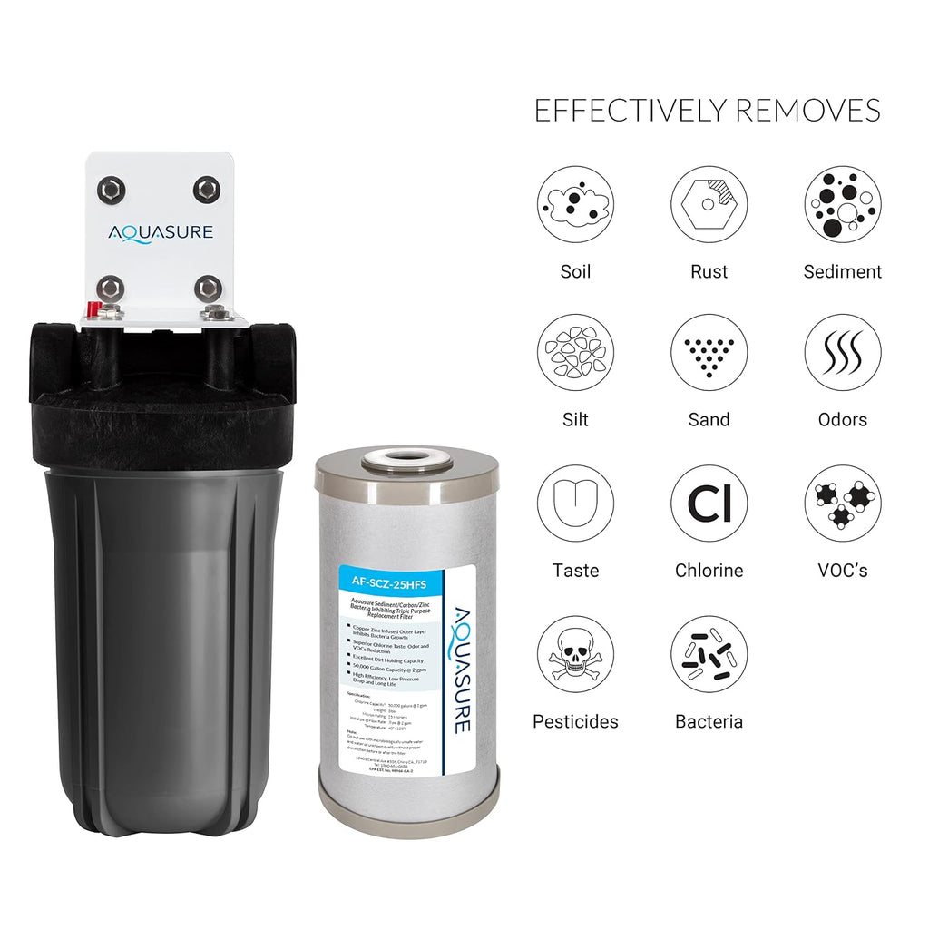 Whole House Water Filtration Bundle w/Water Softener, 75 GPD RO System & Dual Purpose Sediment/GAC Pre-Filter (72,000