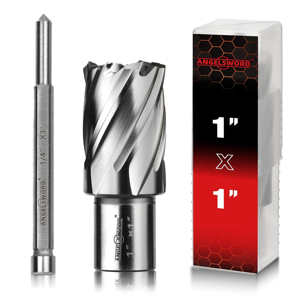 ANGELSWORD M2 HSS Annular Cutter,Diameter 1" x Depth 1",Mag Drill Bit