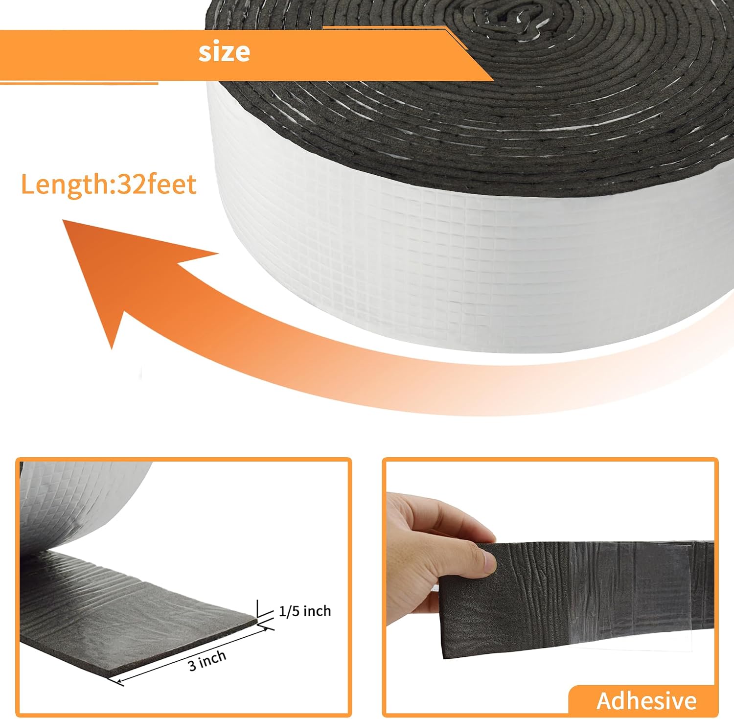 Foam Foil Pipe Insulation Wrap 3 in x 32 ft,Reflective Foil Insulation Tape Self Adhesive with High Resilience for