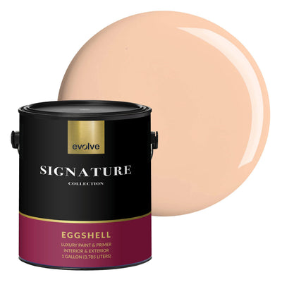 Signature Collection Luxury Interior Paint & Primer, Eggshell Sheen (Exotic Peach), 1 Gallon – Premium One-Coat