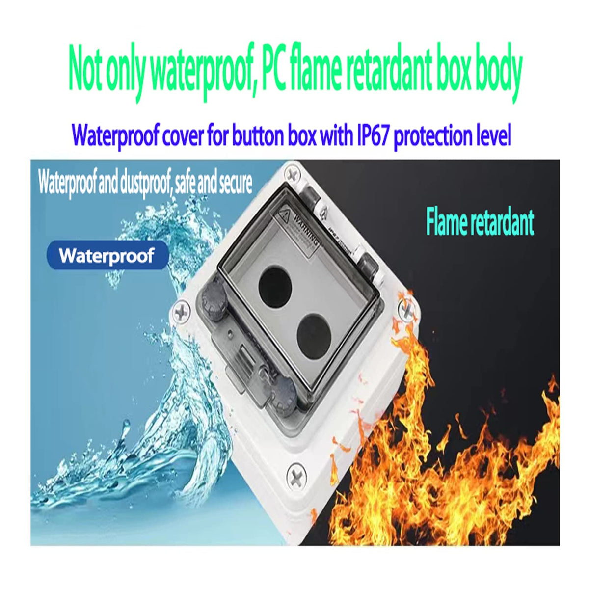 Push Button Switch Box Red Green Yellow Momentary Waterproof 6A 110V 22mm
