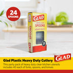 Clear Disposable Cutlery Set, Forks Knives and Spoons, 24 Count, 12-Pk