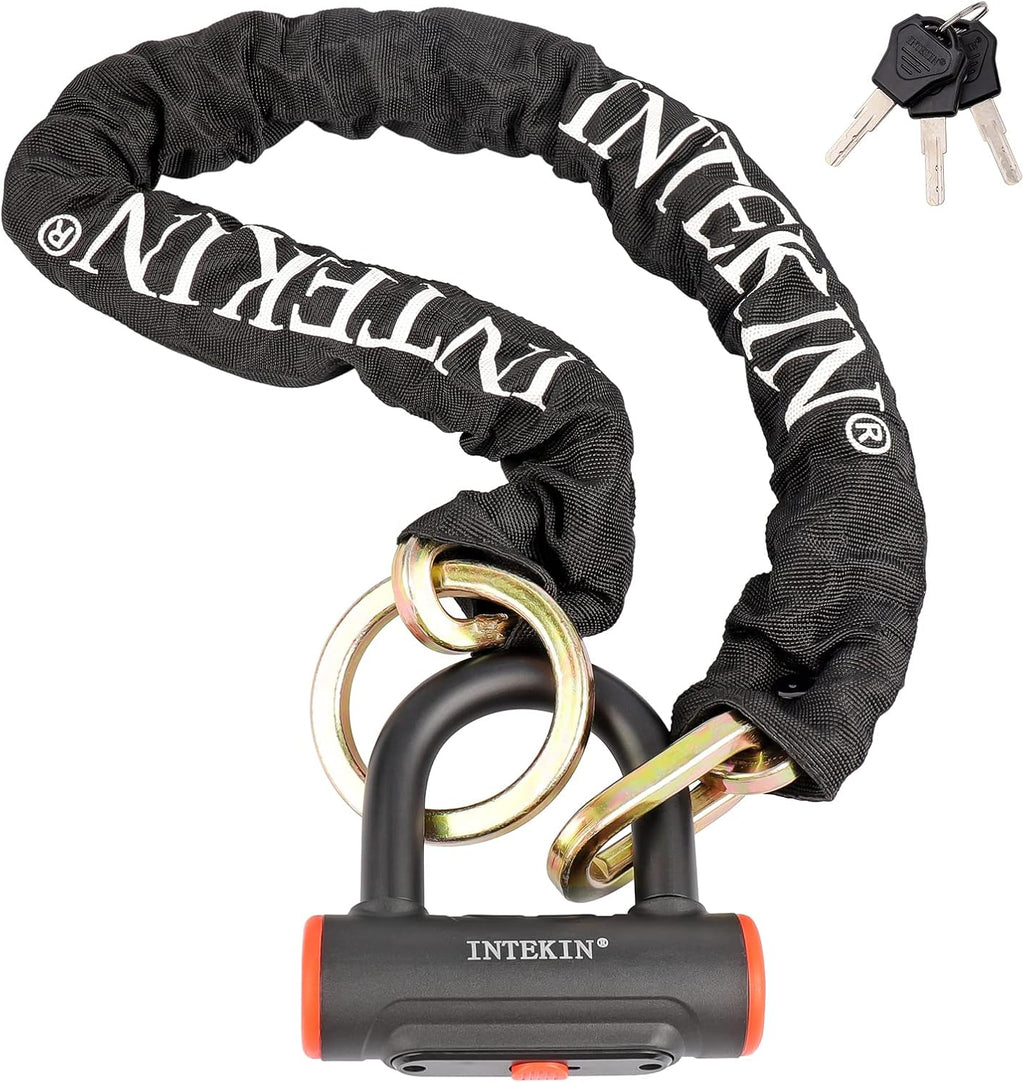 Motorcycle Lock 3.3FT/100cm Bicycle Chain Locks 8mm/10mm Thick Bike Lock Heavy Duty Security Chain Anti Theft with