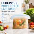 Silicone Food Storage Bags, Reusable, High-Temperature Resistant, Leak-Proof Upright Freezer Bags, Microwave and