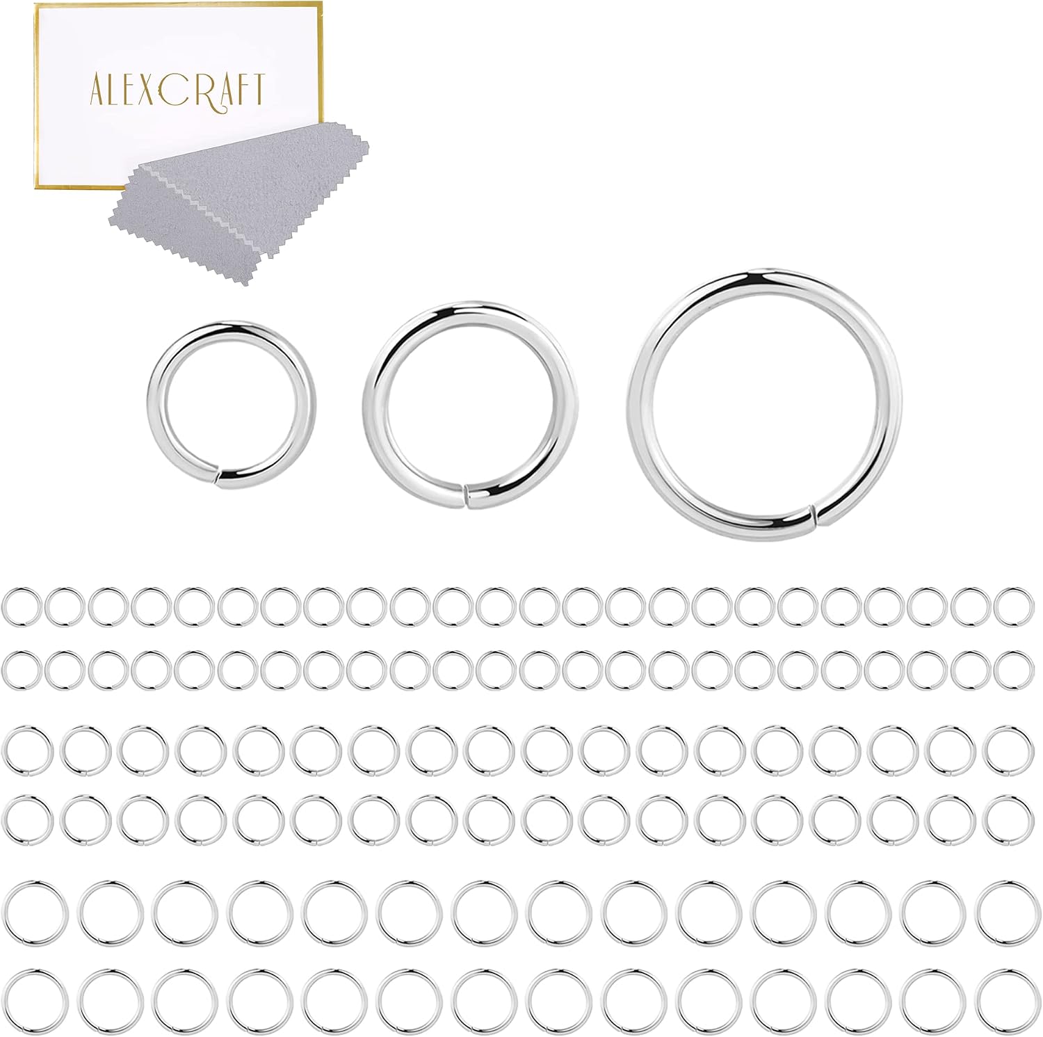 Silver Jump Rings for Jewelry Making 4mm 5mm 6mm (60 PCS) | Silver Open Jump Rings for DIY