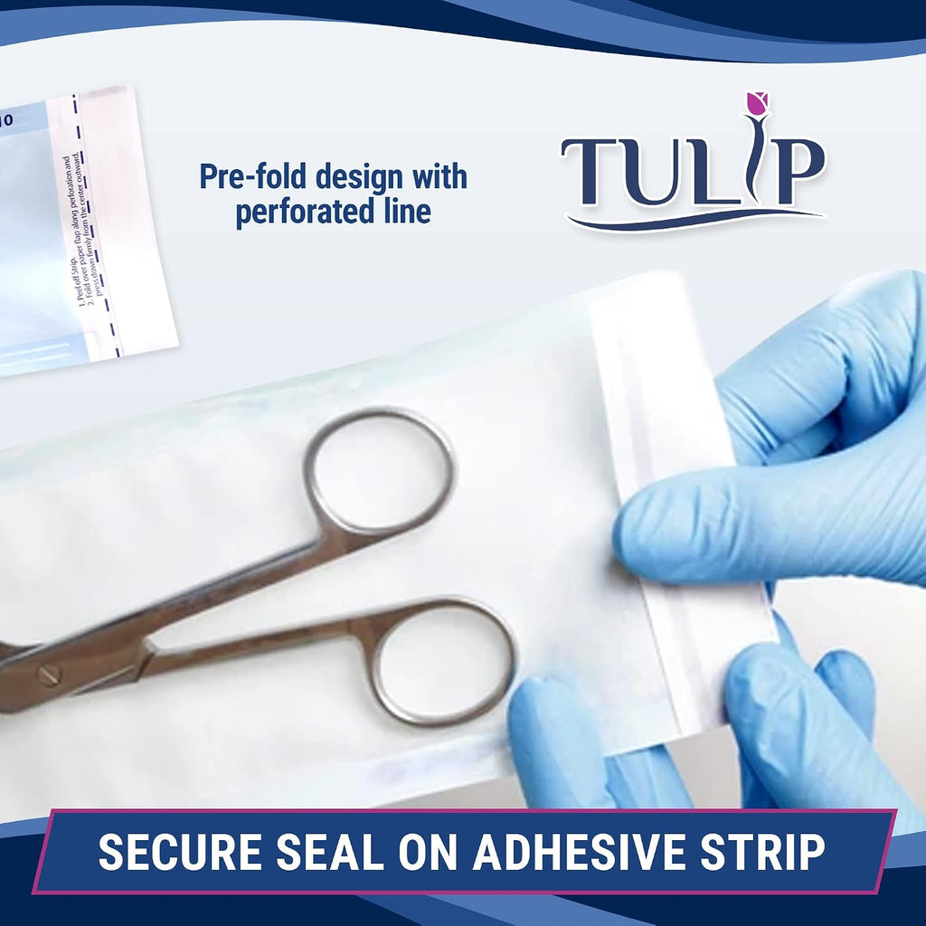 Self Sealing Sterilization Pouch 3.5" x 10" (200 Pack) - Autoclave Sterilizer Bags for Clean Tools - Dental and Nail
