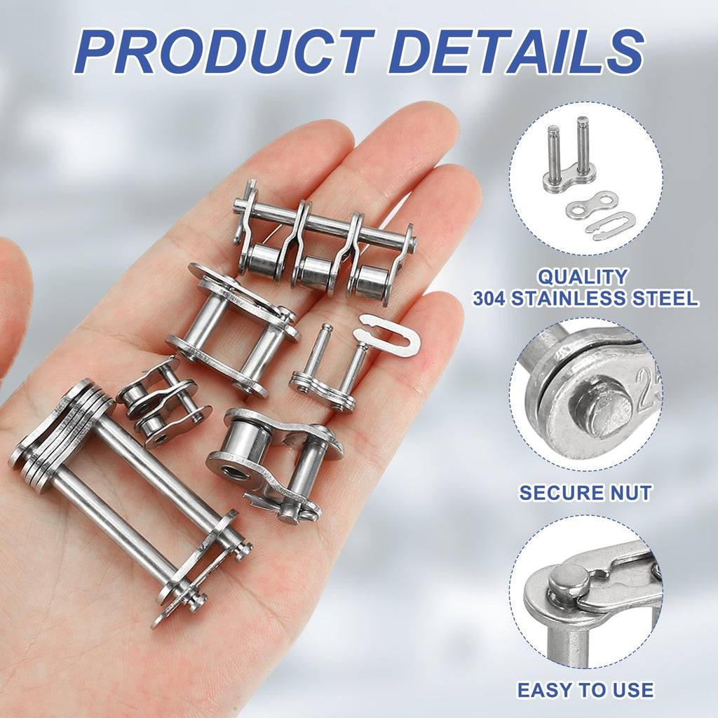DTGN 4Pcs ISO(DIN) 04C-2 Roller Chain Connect Link, 6.35mm Pitch