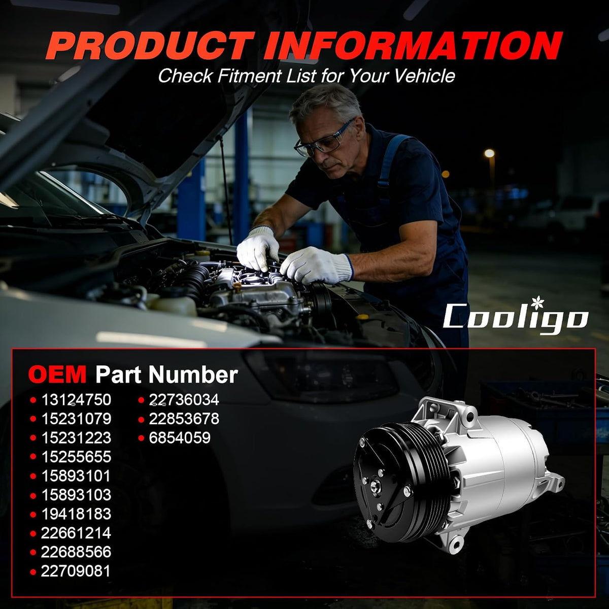 A/C Compressor with Clutch Fits for Chevry Malibu 2.4L 2008-2012,CO20741C