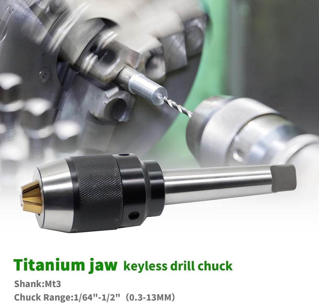 1/64"-1/2" Heavy Duty MT3 Shank Lathe Keyless Drill Chuck