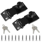 2 Pack 2.5 Inch Hasp Locks with Keys, Flat Black