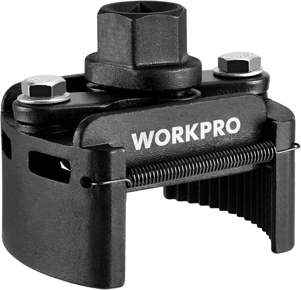 Universal Oil Filter Wrench (2-3/8 to 3-1/8") Adjustable with Auto-Clamp Spring, Oil Filter Removal Tool, Oil Filter