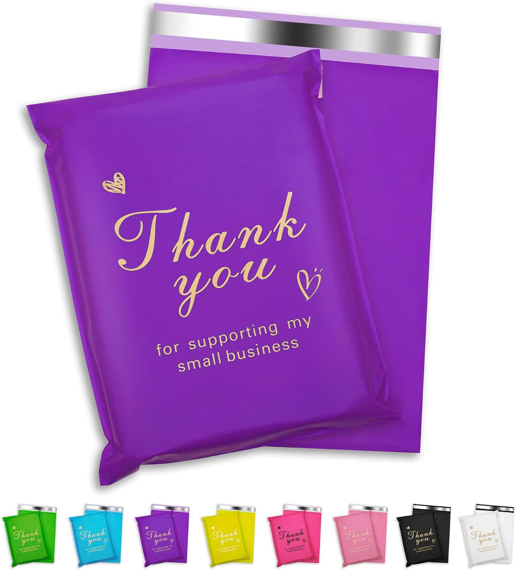 Thank You Poly Mailer 10x13 Inch 25 Pcs, Purple