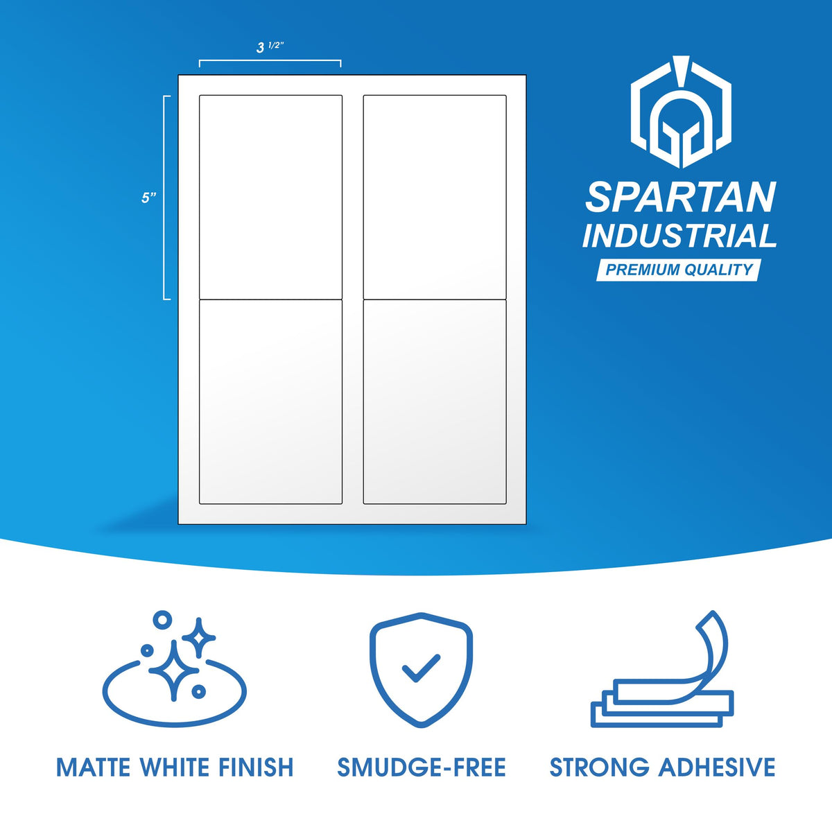 3.5" X 5" Matte White Printable Shipping Labels (500 Sheets, 2000 Stickers)