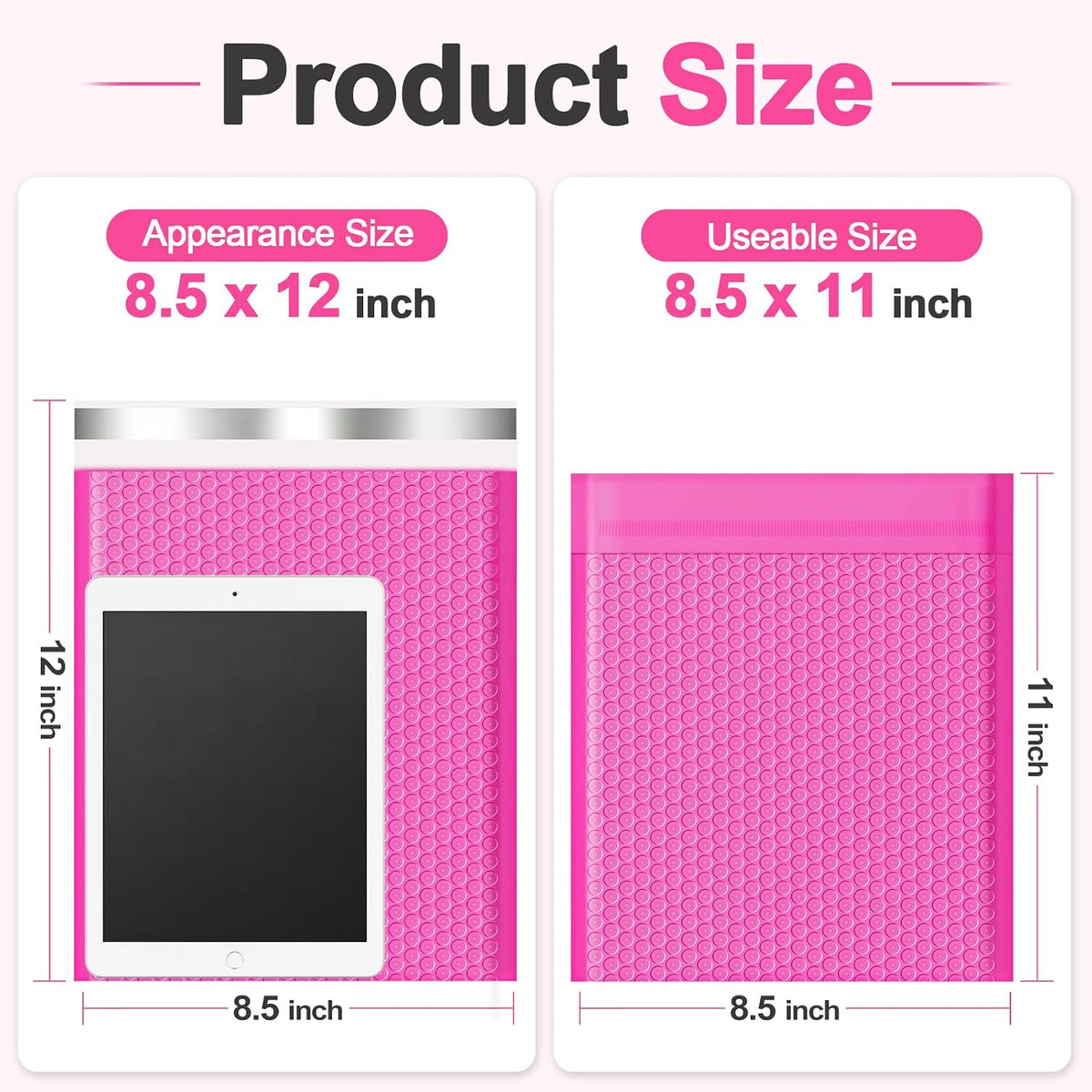 Bubble Mailers 8.5x11 50 Pack Waterproof Padded Envelopes Self Seal Small Packaging Shipping Bags for Small