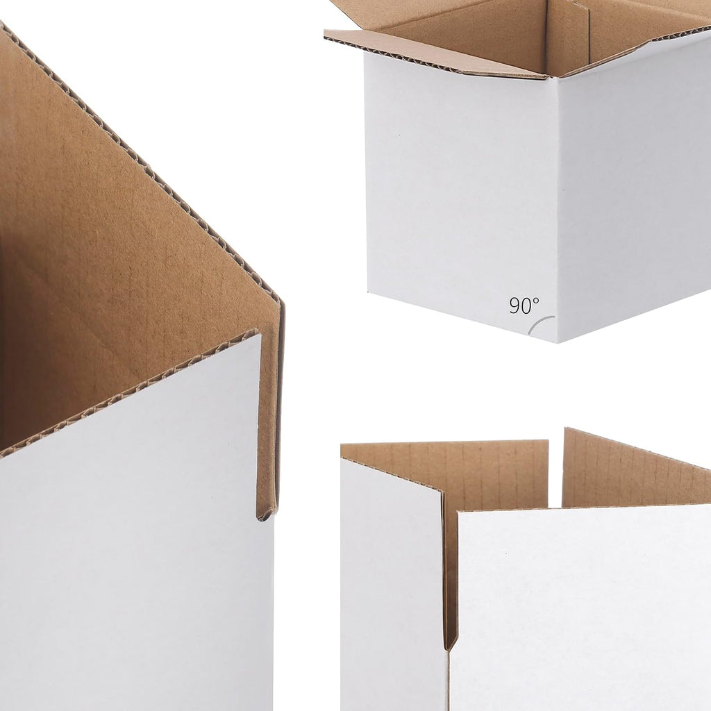 Shipping Boxes 4x4x4 inches (Inner Size), 50 Pack Sturdy Kraft Corrugated Small Cardboard Boxes for Mailing