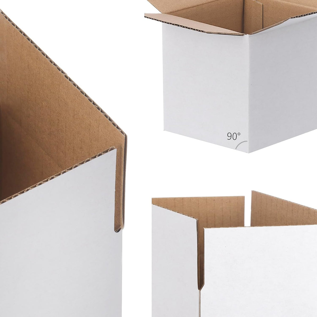 Shipping Boxes 4x4x4 inches (Inner Size), 50 Pack Sturdy Kraft Corrugated Small Cardboard Boxes for Mailing