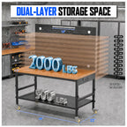 Work Benches for Grage, Easy to Assemble,Features Casters,2000LBS