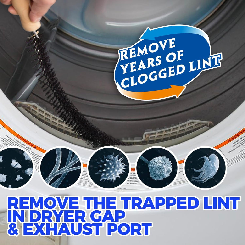 35FT Dryer Vent Cleaner Kit 58Pcs - Lint Remover Brush Vacuum Tools