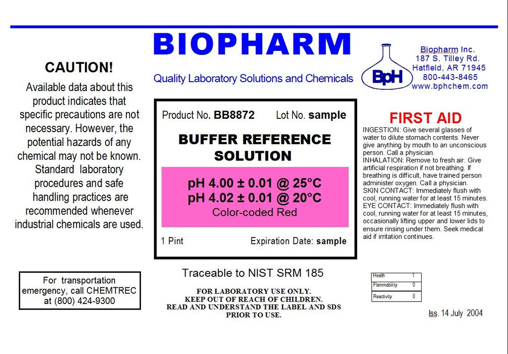 pH 4.00 & 7.00 Calibration Buffer 2-Pack, 500 mL (1.06 pt) Each