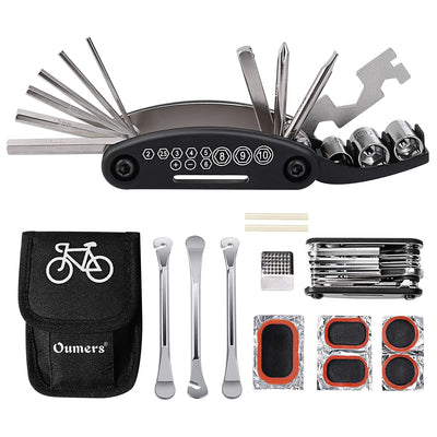 Multi-Function Bike Cycling Mechanic Repair Kit with 3pc Tire Lever 5pc Tyre Patches Tire Rasp Work Bag