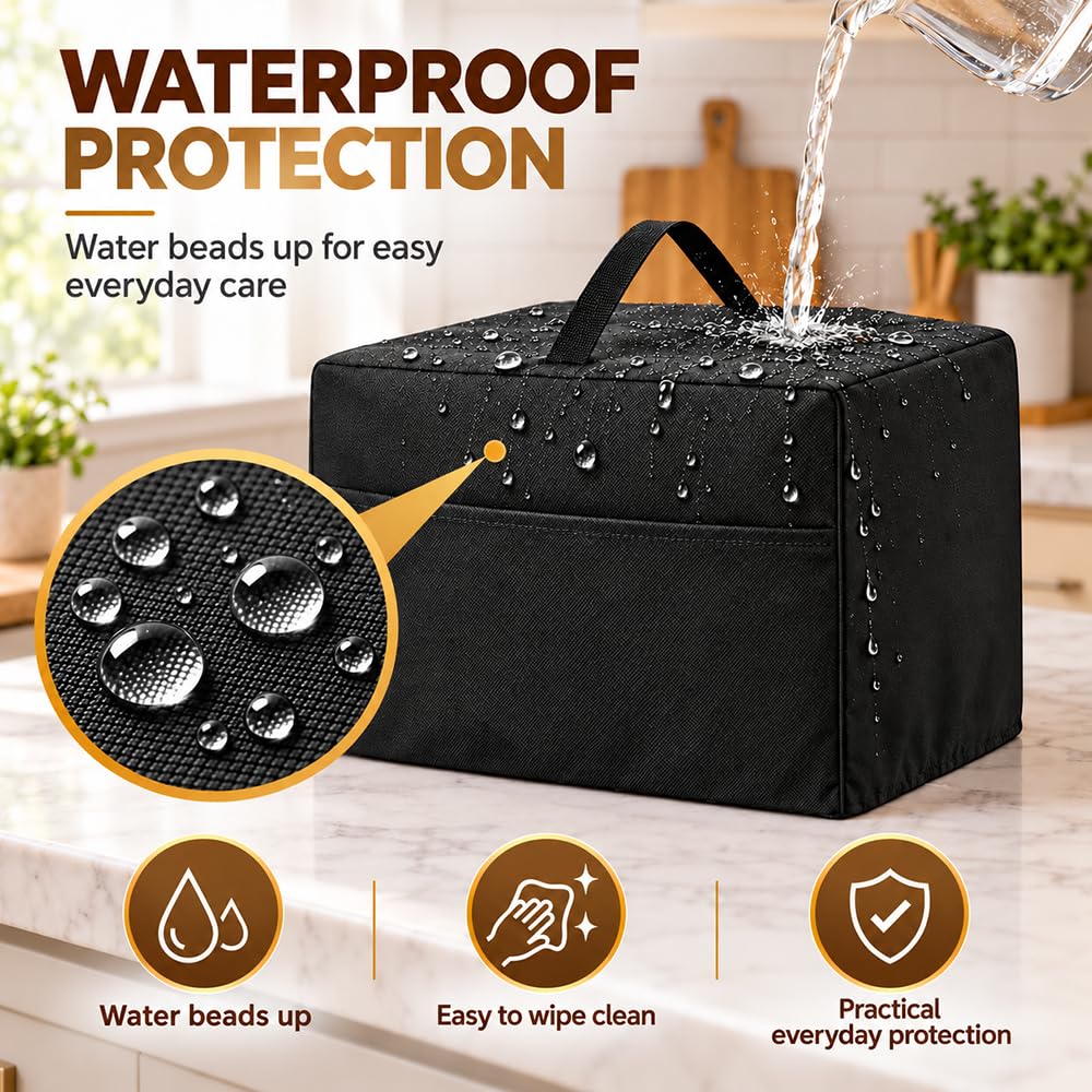 Meat Slicer Cover for Waring Pro Professional Electric Food Slicer FS150, Dustproof Protective Cover with Top Handle, Durable Full Coverage Design for Clean and Convenient Storage