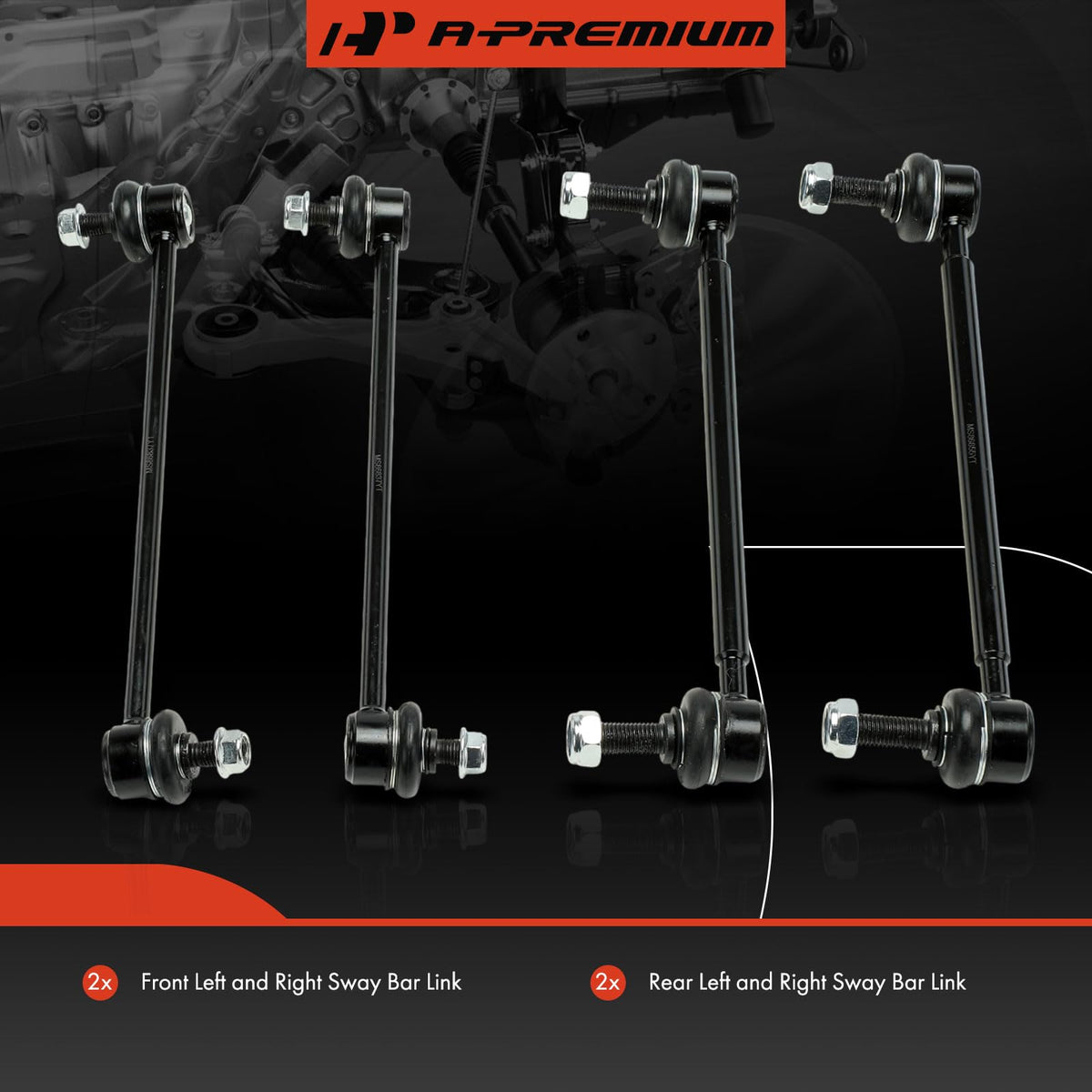 A-Premium Front & Rear Sway Bar Link Stabilizer Link Kit