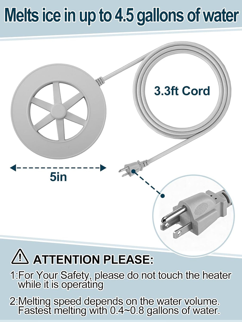 70W Bird Bath Heater for Outdoors in Winter