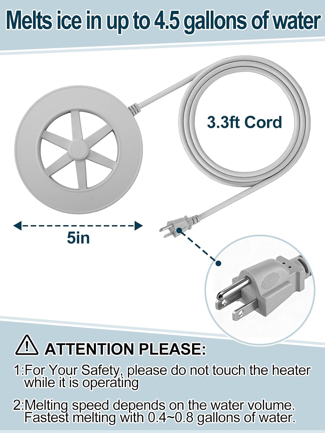 70W Bird Bath Heater for Outdoors in Winter