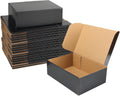 Black 12x9x4 Shipping Boxes Set of 25, Corrugated Cardboard Mailer Boxes with Brown Interior for Small Business Shipping