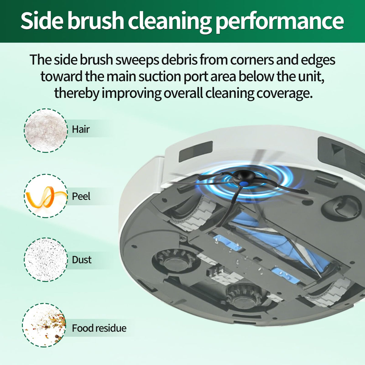 ZLiT Side Brush for Ecovacs Deebot T30S Combo/T30 Max/T30 PRO Vacuum Cleaner Brush Replacement Part