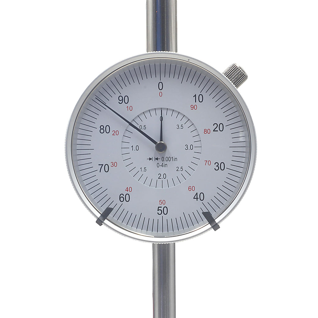 HFS Dial Indicator, 0-4" Range, 0.001" Graduation, 1/4" Lug Back