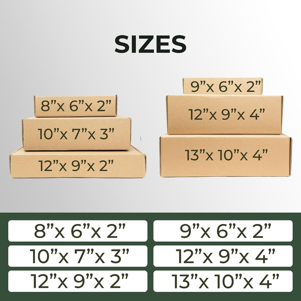 Commercial 32 ECT Shipping Mailer Boxes, 12"x9"x4", 25 Pack