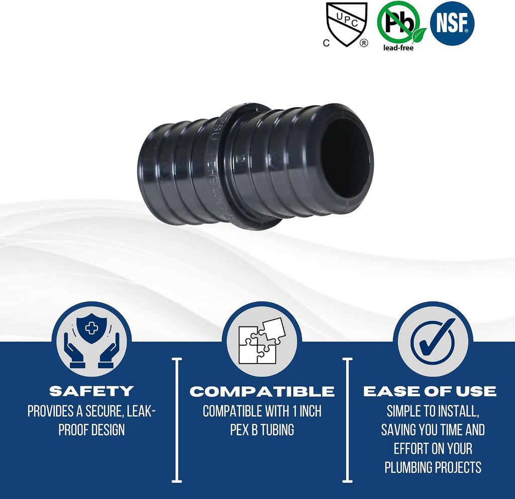 15 Pack XFITTING 1 in Pex Coupling Poly Alloy Coupling, Plastic