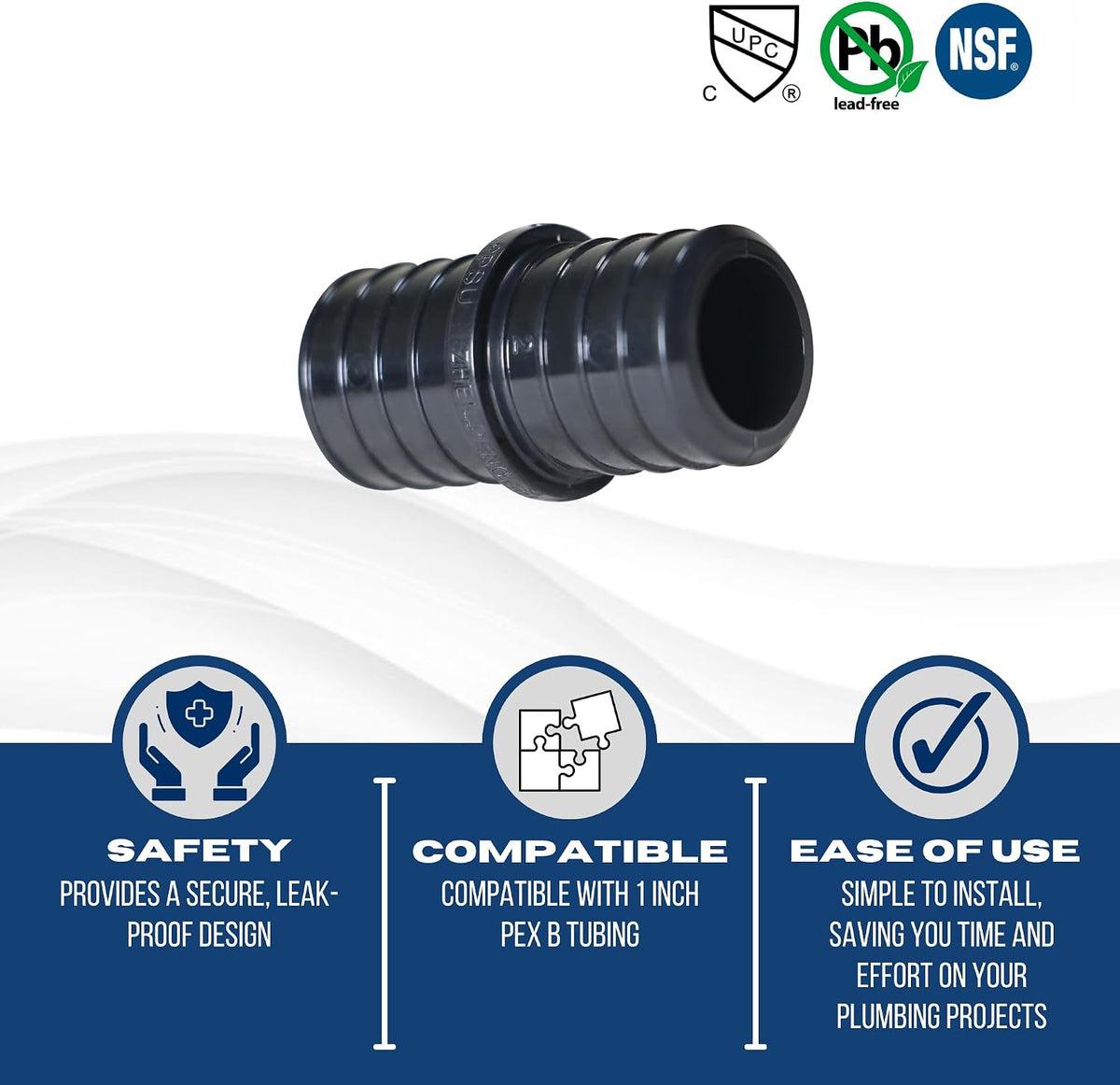 15 Pack XFITTING 1 in Pex Coupling Poly Alloy Coupling, Plastic