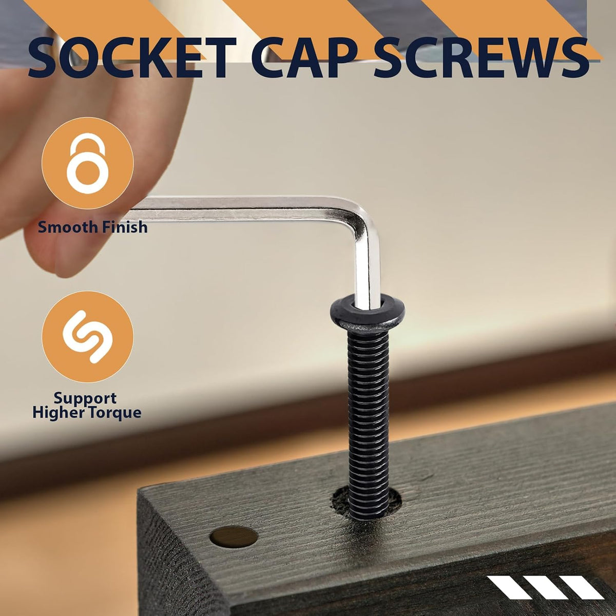 1/4-20 x 1-1/2" (20 Pack) Flat Head Hex Socket Cap Screws Bolts, Black Oxide 304 Stainless Steel 18-8, Hex Drive, Fully Machine Thread Furniture Bolts, with Hex Spanner