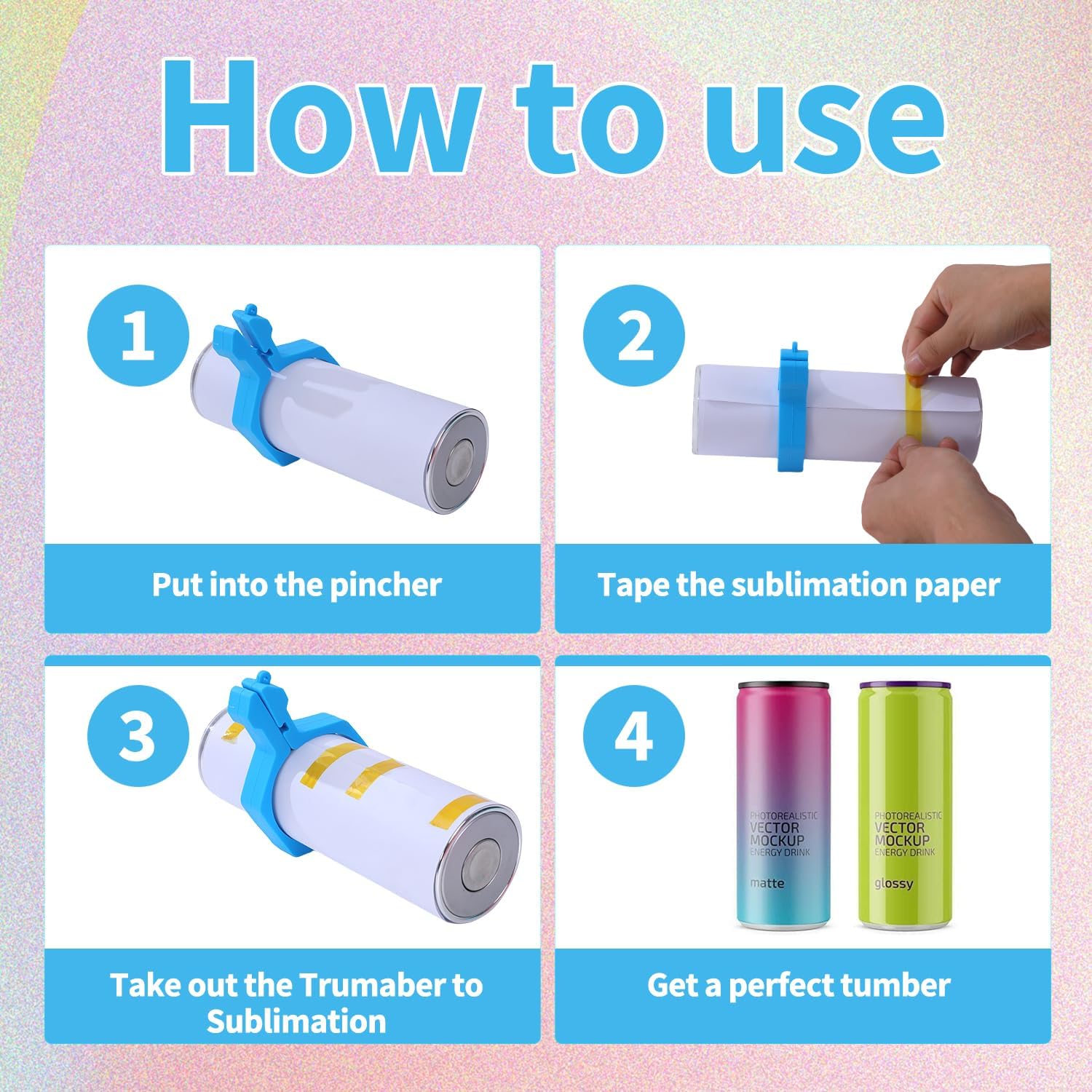 Sublimation Blanks Tumbler Clamp Tool, for 20 Oz Sublimation Blanks, Heat Resistant Gloves, Heat Tape Sublimation