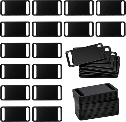 Aluminum Engraving Blanks Tags Stamping Blanks Tags Blank Dog Tag Pet ID Tag 25 Pieces (Black)