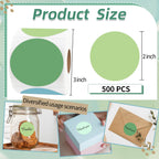 Thermal Label,2 Inch Green Gradient Round Thermal Printer Stickers,Self-Adhesive Round Direct Thermal Labels,Thermal