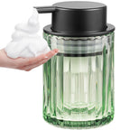 Foam Soap Dispenser, 8oz Green Glass Refillable with Black Pump, 1 Pack