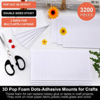 500 Pcs Foam Strips with Adhesive, Dual Sided Foam Tapes, 2 Size