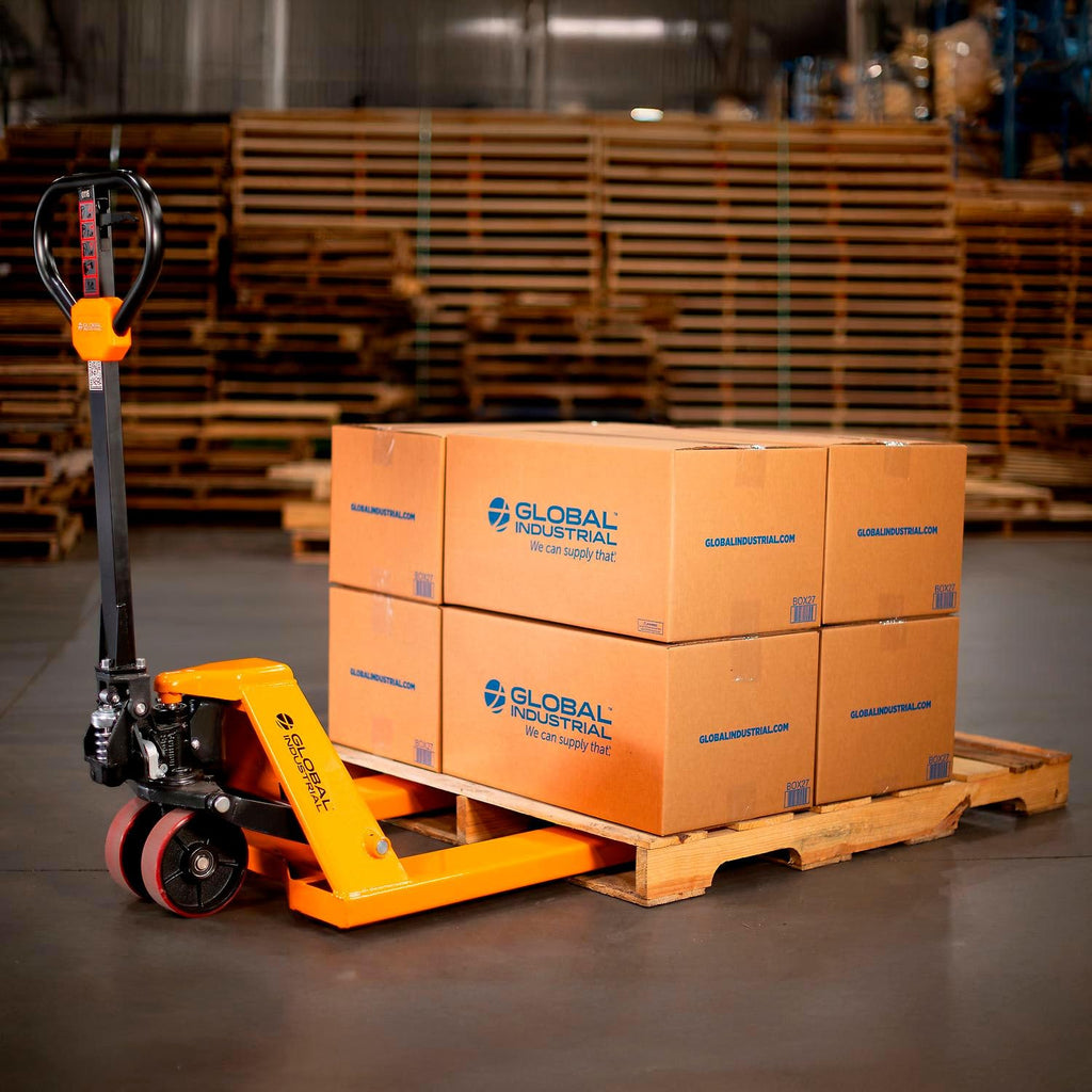 Industrial Duty Pallet Jack with 27" W x 48" L Forks | 5500 lb. Capacity, General Purpose Manual Pallet Truck for