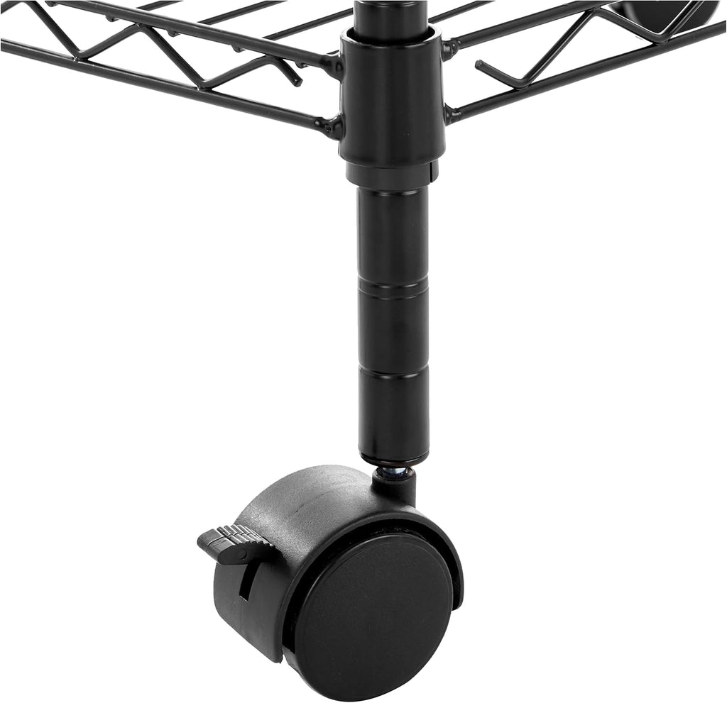 3-Shelf Adjustable Heavy Duty Storage Shelving Unit on 2" Wheels, Metal Wire Rack for Garage, Utility Shelving with