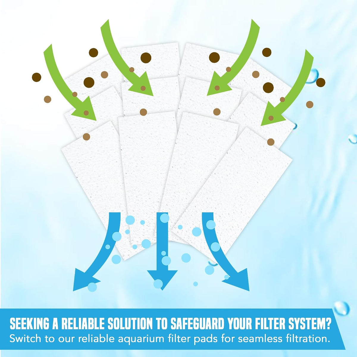 Universal Canister Filter Pads, White Foam 40 PPI Sponges for Aquariums, Pre-Filter for Air Purifier, 12 Pieces per Pack