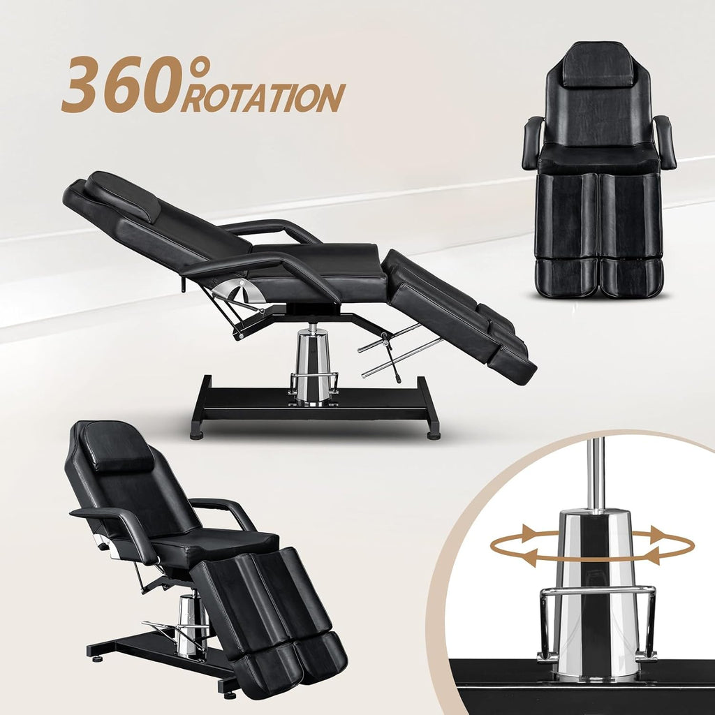 Professional Tattoo Chair, Lash Chair Massage Table, Facial Bed with 2 Adjustable Split Legs, Esthetician Bed Table