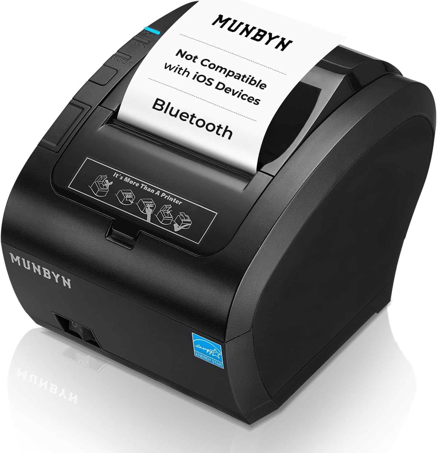 Bluetooth Thermal Receipt Printer 80mm White USB Serial Ethernet | Compatible with Android Windows PC and iOS, does