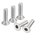 uxcell #10-32x3/4 Flat Countersunk Head Socket Cap Screws, 20Pcs 304 Stainless Steel Hex Socket Flat Head Screws, Full Thread, Countersunk Bolts