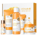 Vitamin C Skincare Set, Moisturizing Face Skin Care Kit with Facial Cleanser, Face Serum, Face Cream, Eye Cream