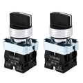 STARELO 22mm 3-Position Maintained Selector Switch 2NO 440V 2PCS